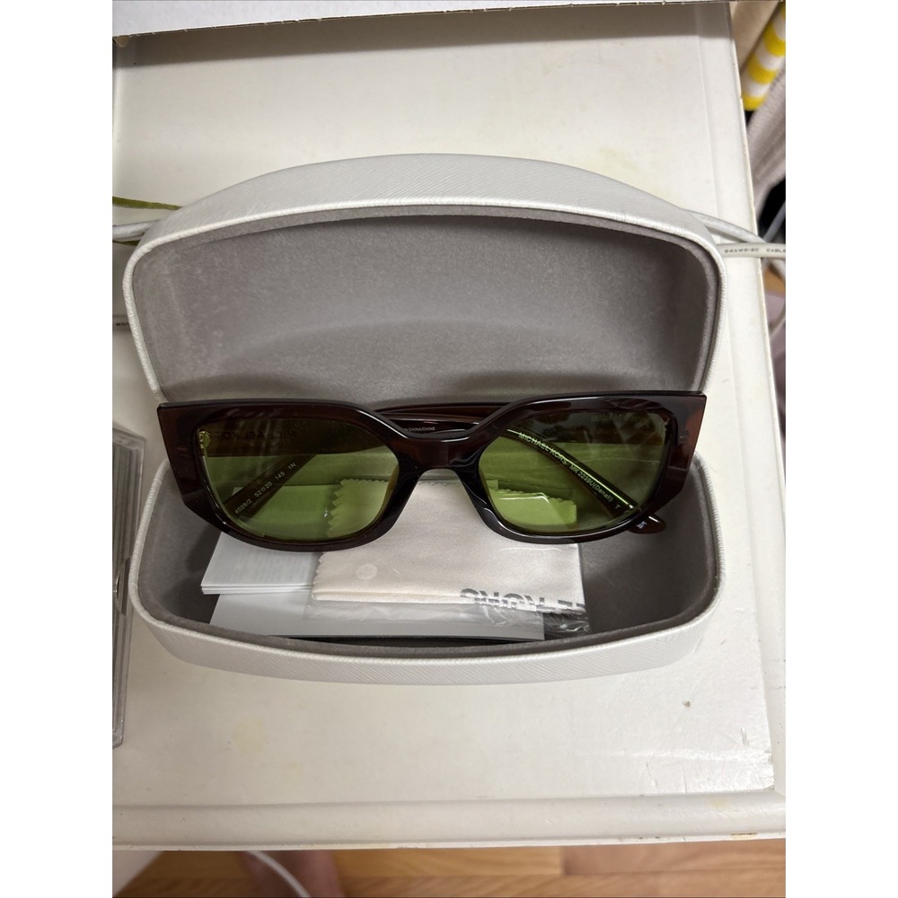 NWT Michael Kors Denali Sunglasses – Brown‎ Frame w/ Green Lenses, UV Protection